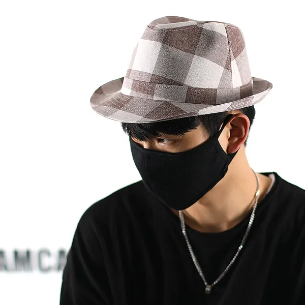 아이엠캡 뉴트로 원체크 페도라