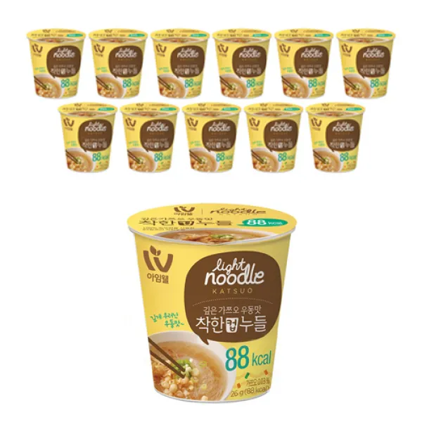 아임웰 착한컵 누들 깊은 가쯔오 우동맛 88kcal 26g 12개