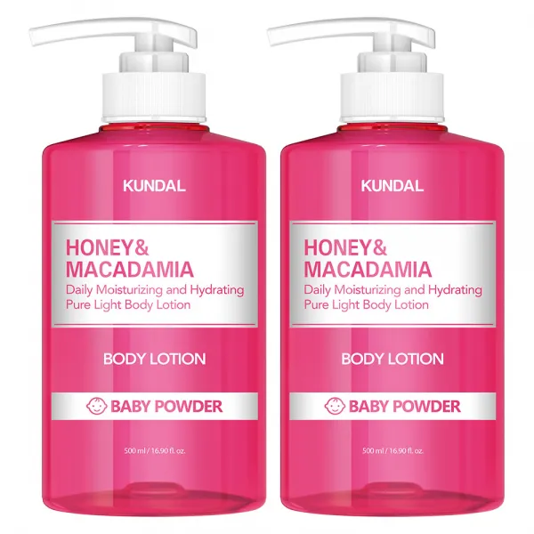 쿤달 퓨어 라이트 바디로션 베이비파우더향 500ml 2개