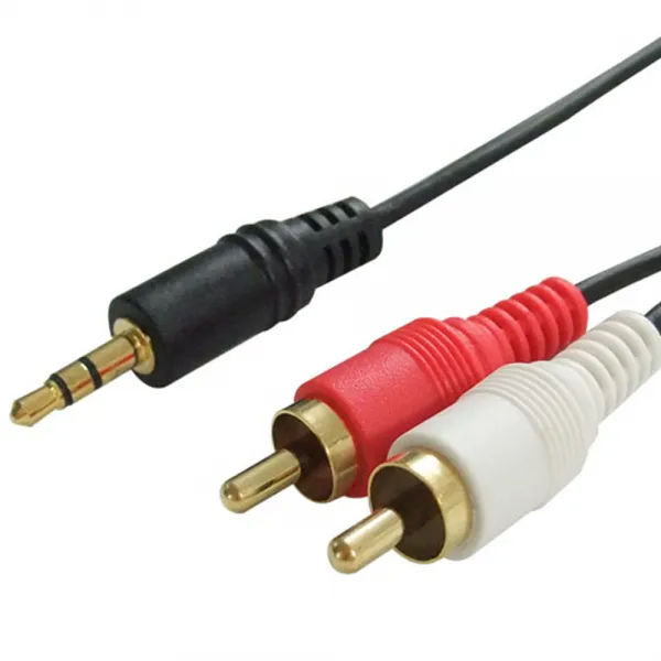 컴길 3극 스테레오 2RCA 케이블 3.5mm 3m, 1ST-2RCA, 검정색