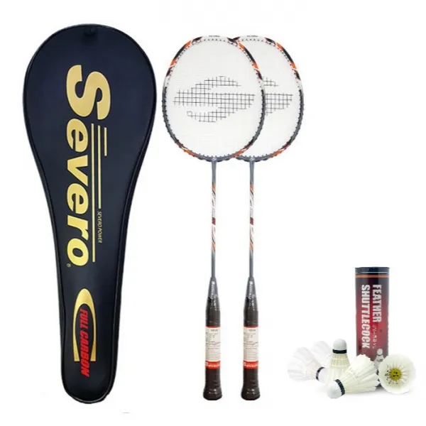 세베로 카본 100 배드민턴 라켓 2p + 깃털 셔틀콕 5p, 1세트