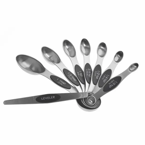 스텐 양면 계량스푼 8종세트 블랙 1세트