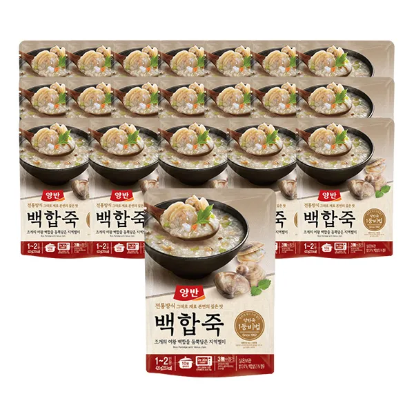 양반 백합죽 파우치 420g 20개