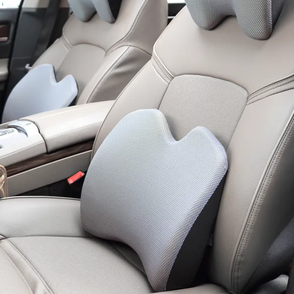 다니카 차량용 메모리폼 등 허리 쿠션 Yo 777 그레이