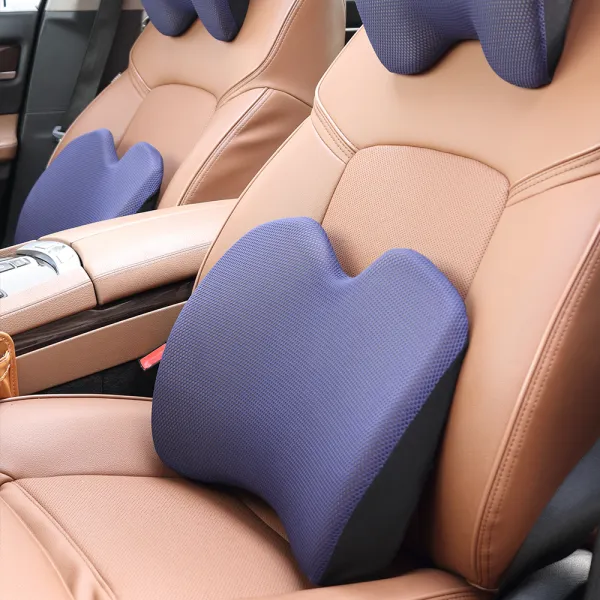 다니카 차량용 메모리폼 등 허리 쿠션 Yo 777 블루