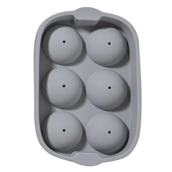 키친팩토리 파스텔 실리콘 원형 얼음틀 6구 그레이