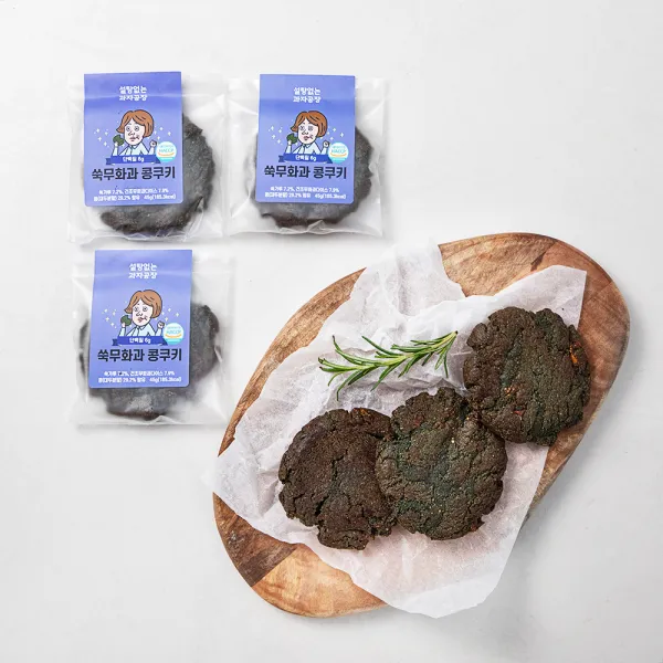 설탕없는과자공장 쑥무화과 콩쿠키, 45g, 3개