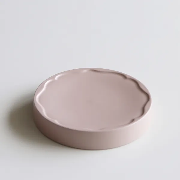 김성훈도자기 시그니처매트 원굽 양면 접시 인디핑크