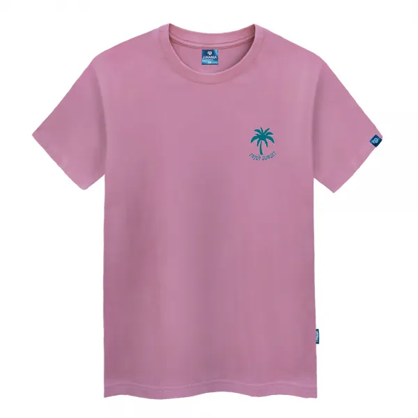 진마니아 야자수 라운드 남녀공용 빅사이즈 반팔티 Ts 217