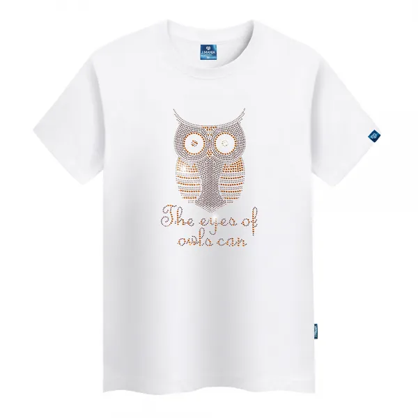 진마니아 메탈 큐빅 부엉이 라운드 반팔 티셔츠 Ts 132