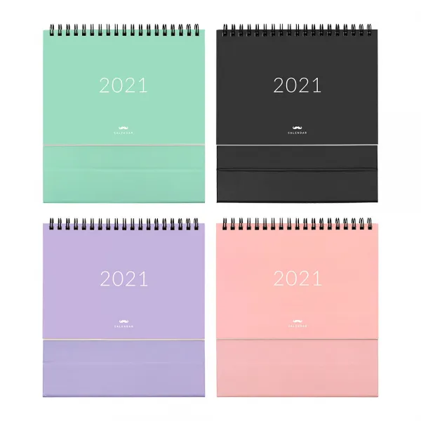 핑크풋 4000 봉주르 2021 탁상 캘린더 4종 세트, 핑크, 퍼플, 민트, 블랙