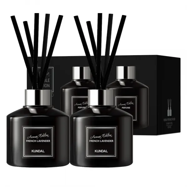 쿤달 퍼퓸 디퓨저 아로마에디션 200ml 2개 + 섬유스틱 10개 세트 프렌치라벤더향