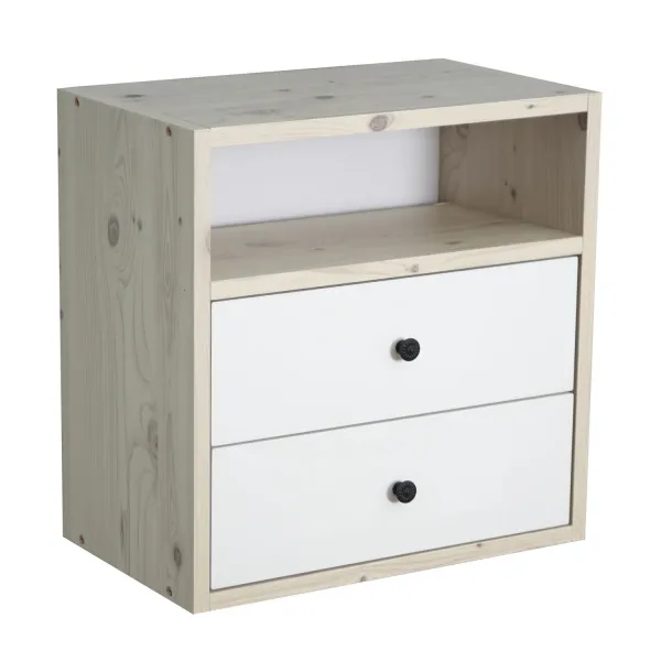 점보 2단 서랍장 워시옹이 + 화이트