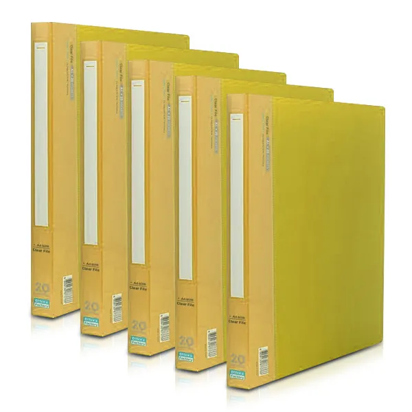 Office&factory 인덱스 클리어화일 A4 20매 노랑 5개