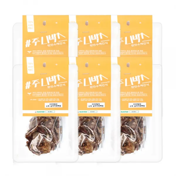 주니박스 강아지 수제 천연 덴탈껌 100g, 송아지목뼈, 6개