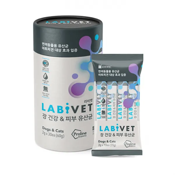 종근당바이오 X 이글벳 라비벳 반려동물 유산균 영양제 30p 장 + 피부건강 1개