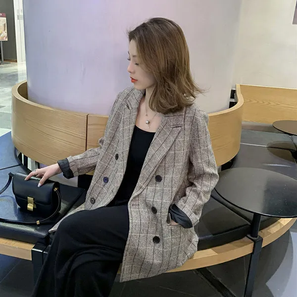 포플러앤씨 여성용 베네사 체크 자켓