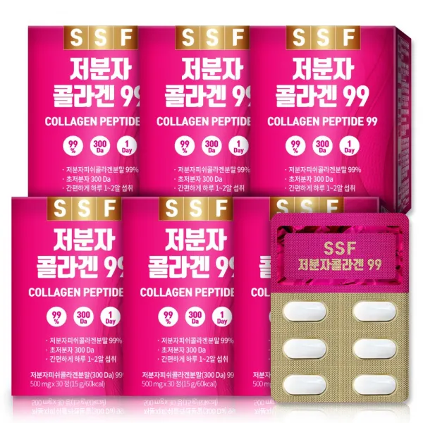 순수식품 300달톤 저분자 피쉬 콜라겐 99%함유, 30정, 6개