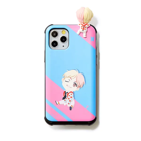 BTS 캐릭터 피규어 슬라이드 휴대폰 케이스 엣지라인