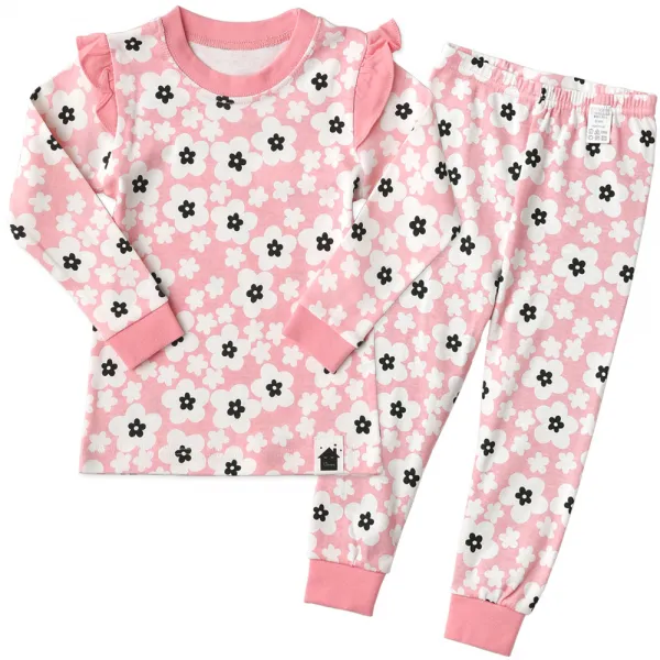 아동용 꽃밭 오가닉 내의 상하 세트