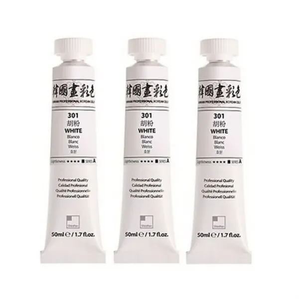 신한화구 한국화물감 301 호분 3p 50ml 1색