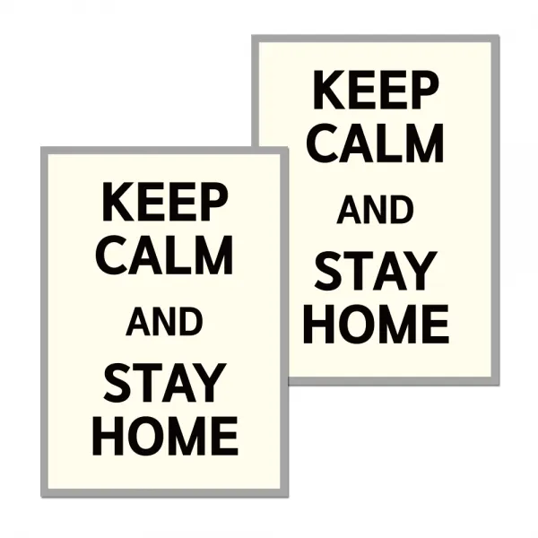마스크 손소독제 포스터 스티커 A타입 297 X 420 Mm 026 Keep Calm Stay Home 2개