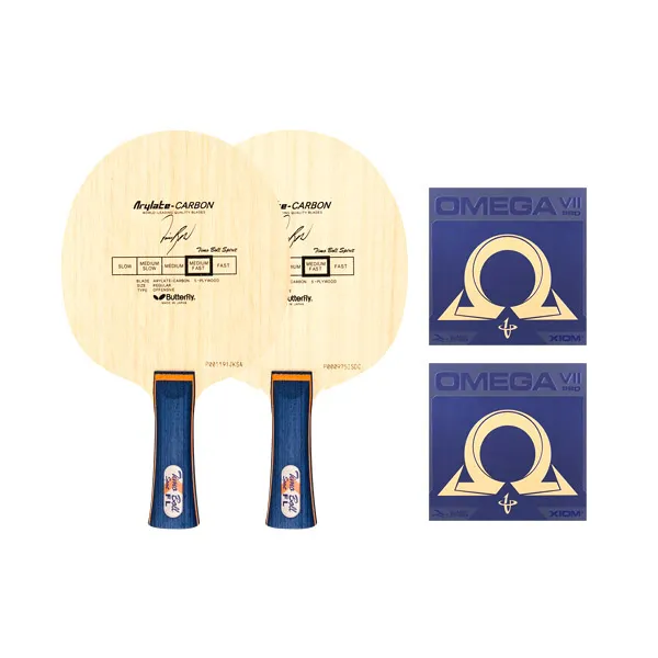 버터플라이 쉐이크 티모볼 스피릿 탁구라켓 Fl + 엑시옴 오메가 7 프로 러버 2p