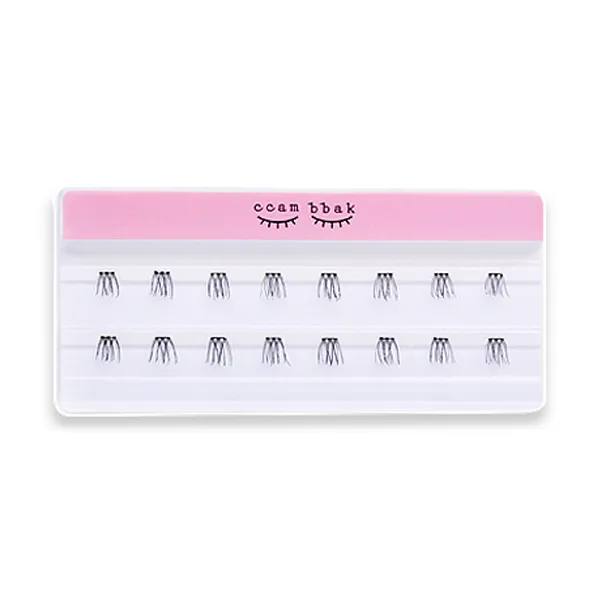 깜빡 인조 속눈썹 9mm, Light Pink Black 4기둥, 1개