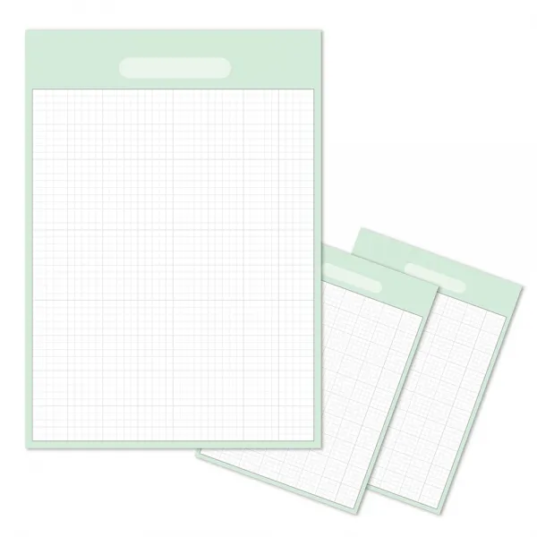모눈 캠퍼스 노트패드 떡메모지 A4 100p 그린 3개