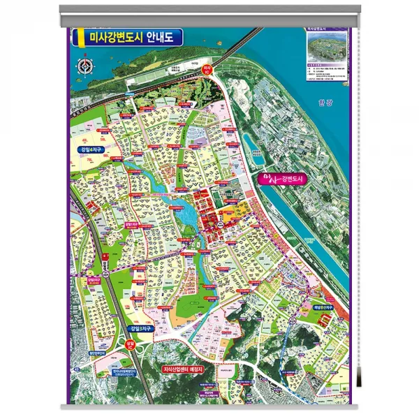 미사강변도시 안내도 롤스크린 혼합색상