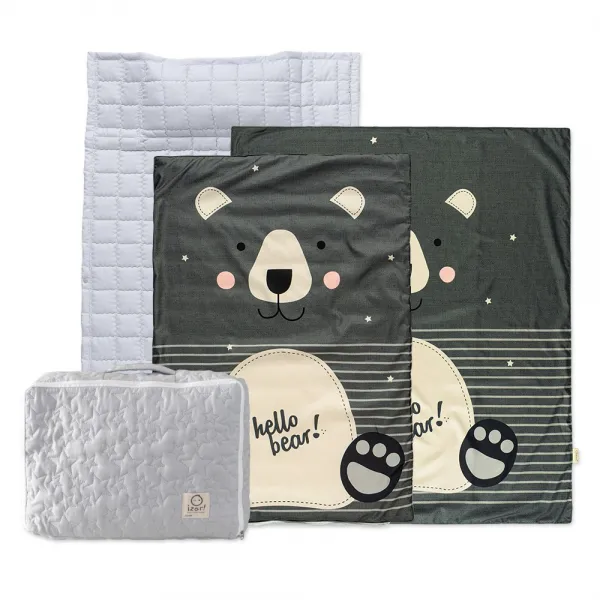 아이자리 키즈케어 낮잠이불 사계절 풀세트 일체형 + 여름이불 + 방수가방 헬로베어