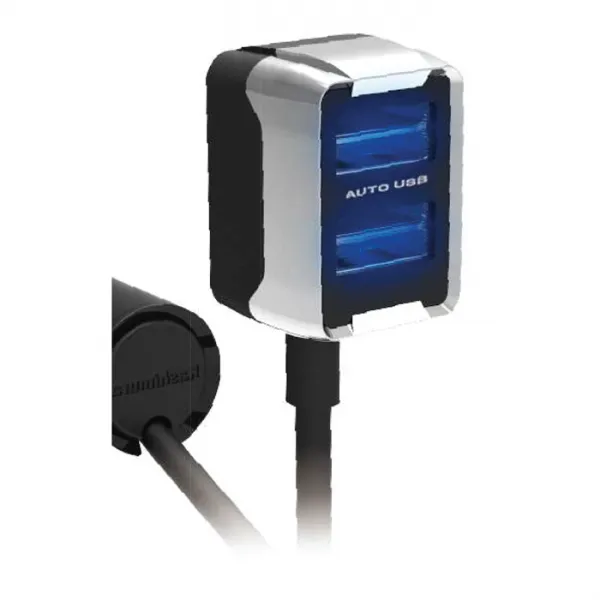심진통상 양방향 2구 USB 충전기 3.0A, 블랙