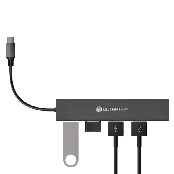 씽크웨이 울트라씬 4포트 USB3.0 허브 TYPE C CORE D4C, 블랙