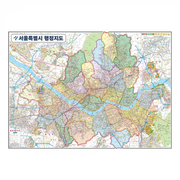 지도닷컴 서울특별시 행정지도 150 x 110 cm + 전국행정도로지도, 1세트