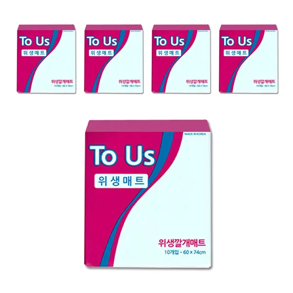 투어스 위생 깔개 매트 600 x 750 mm, 10매입, 5개