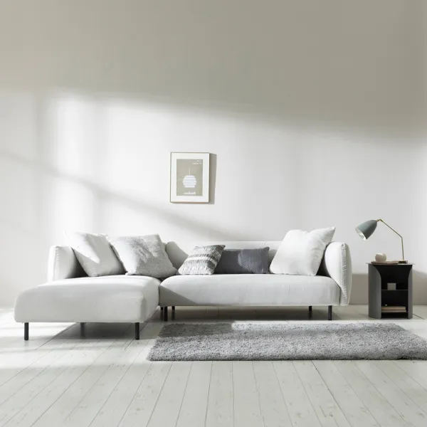 버즈가구 플로타 스타일클린 워셔블 패브릭소파 카우치 우형 Bs9023 방문설치 아이보리