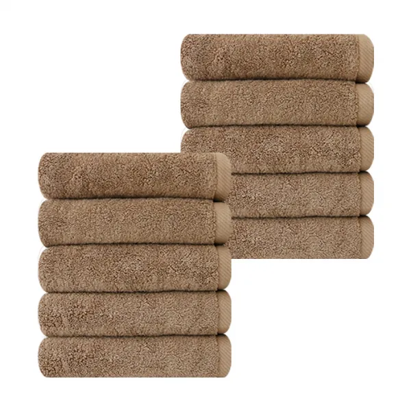 송월타월 컬러무지 호텔 수건 170g 30수 코마사 갈색 10개