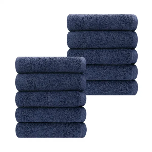 송월타월 컬러무지 호텔 수건 170g 30수 코마사 남색 10개