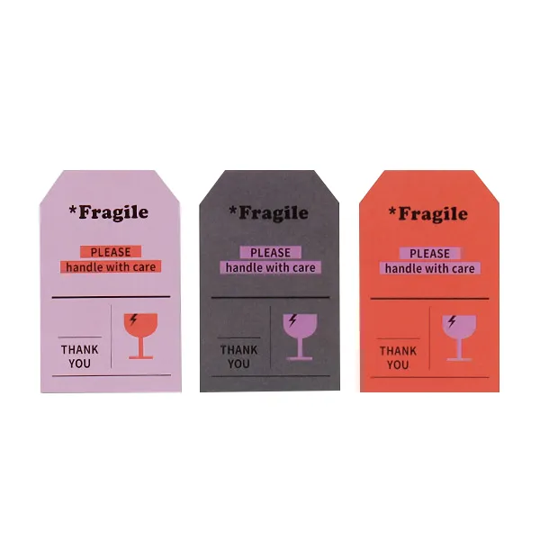 컬러 취급주의 스티커 세트 핑크 + 그레이 + 오렌지 혼합색상 40세트