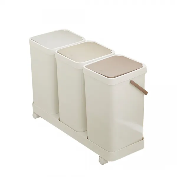 한샘 핸디 원터치 분리수거함 3칸 분리형 화이트 1개