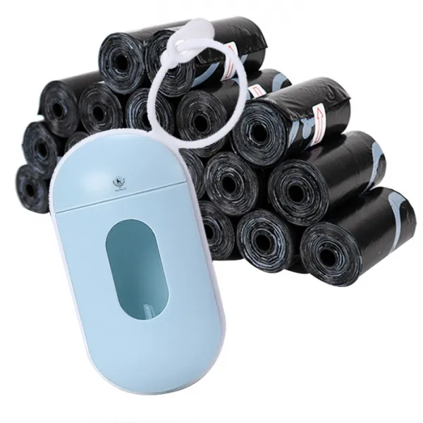 딩동펫 반려동물 캡슐형 풉백 + 배변비닐 300p 스카이 1세트