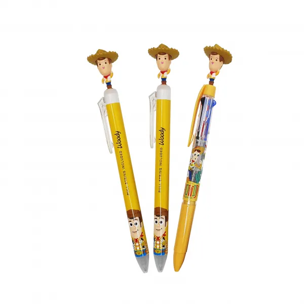 디즈니 토이스토리 우디 마스코트 볼펜 A타입 흑색 0.5mm 2p + 3색 0.5mm 혼합색상 1세트