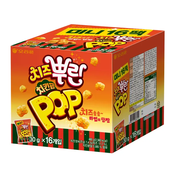 치킨팝 치즈뿌린 미니 과자 30g 16개