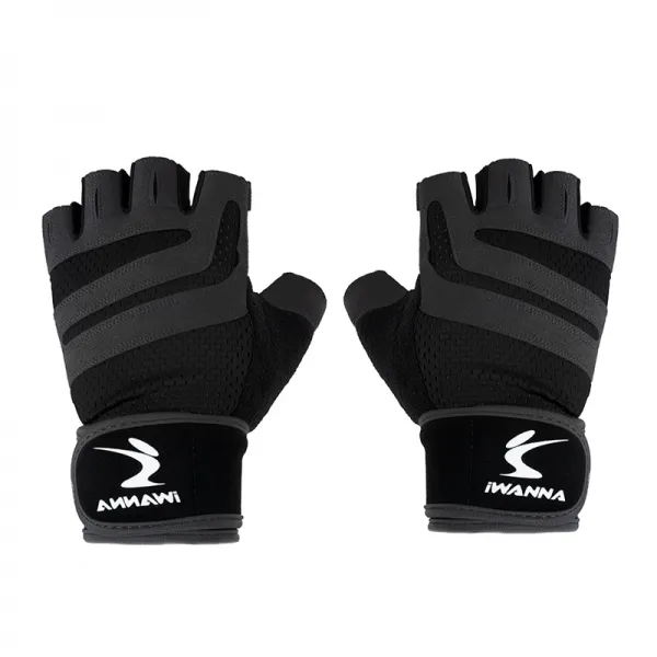 아이워너 트레이닝 글러브 2중 밴드 헬스장갑 좌우 세트 블랙