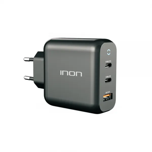 아이논 65W GaN PD PPS 3포트 고속 멀티충전기 IN-GaN310P-BK, 블랙, 1개