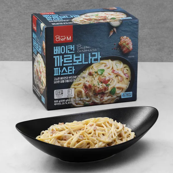 쉐프엠 베이컨까르보나라 파스타 230g 4개