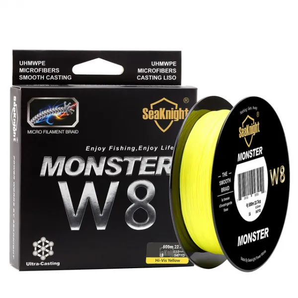 씨나이트 몬스터 8W 합사 낚싯줄 8X 500m, Yellow