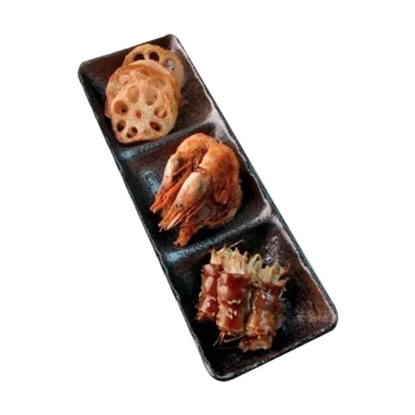 정감 3칸 나눔찬기, 브라운, 1개