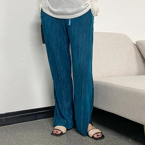 제이에이치스타일 여성용 에비드 플리츠 밴딩 팬츠