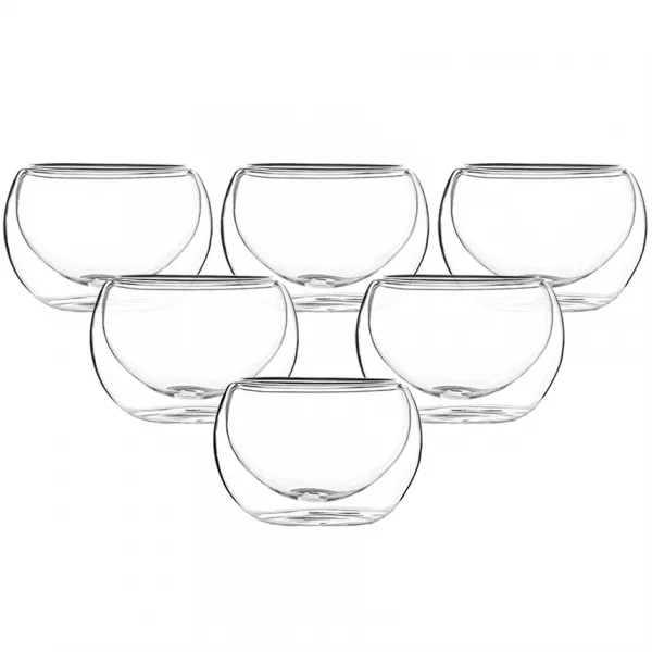 내열유리 이중잔 80ml, 6개